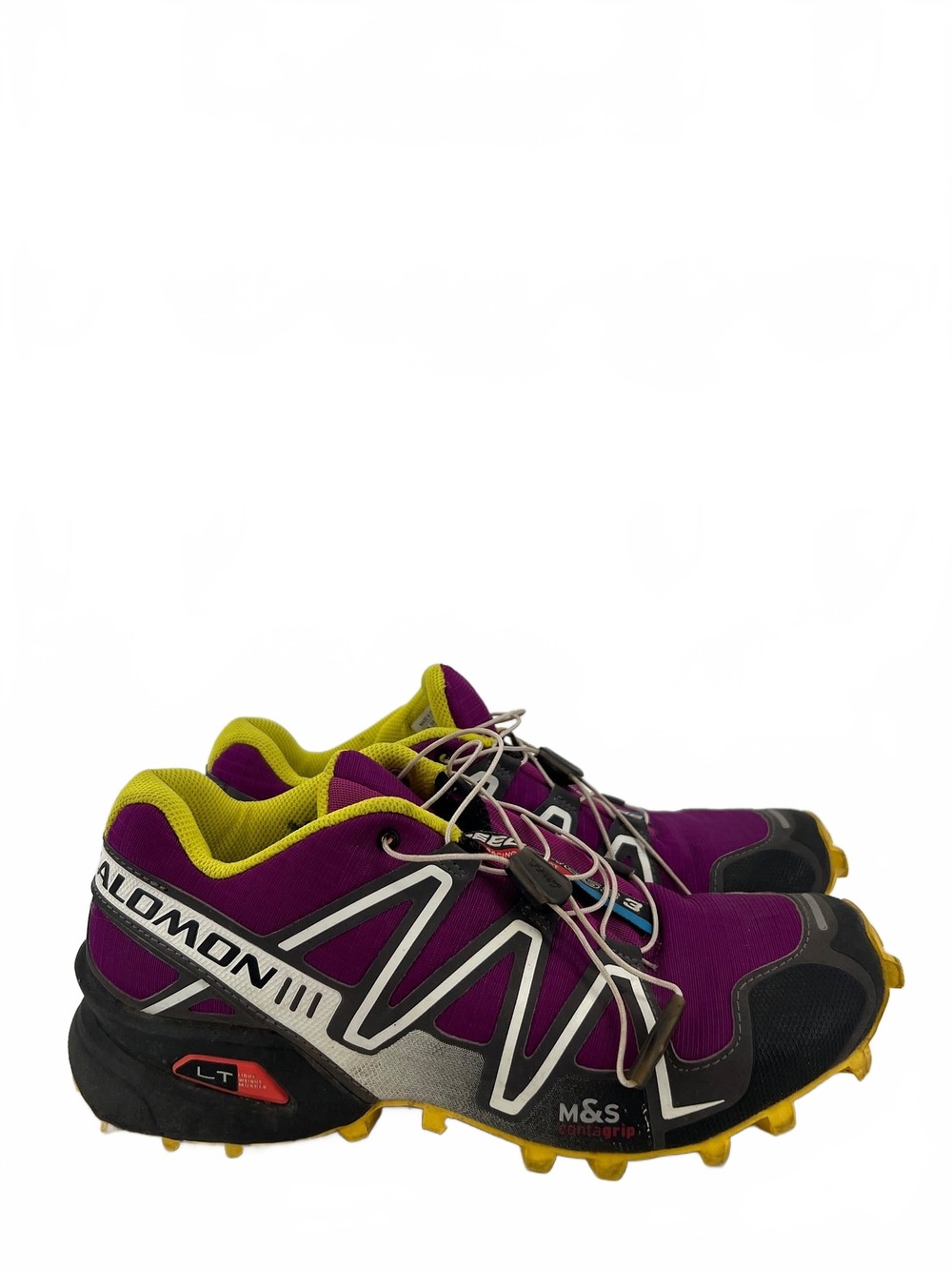 Ortholite Purple/Yellow Speedcross 3 Trail Running Shoes | Women’s US 8.5